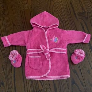 Baby girl pink fish bathrobe